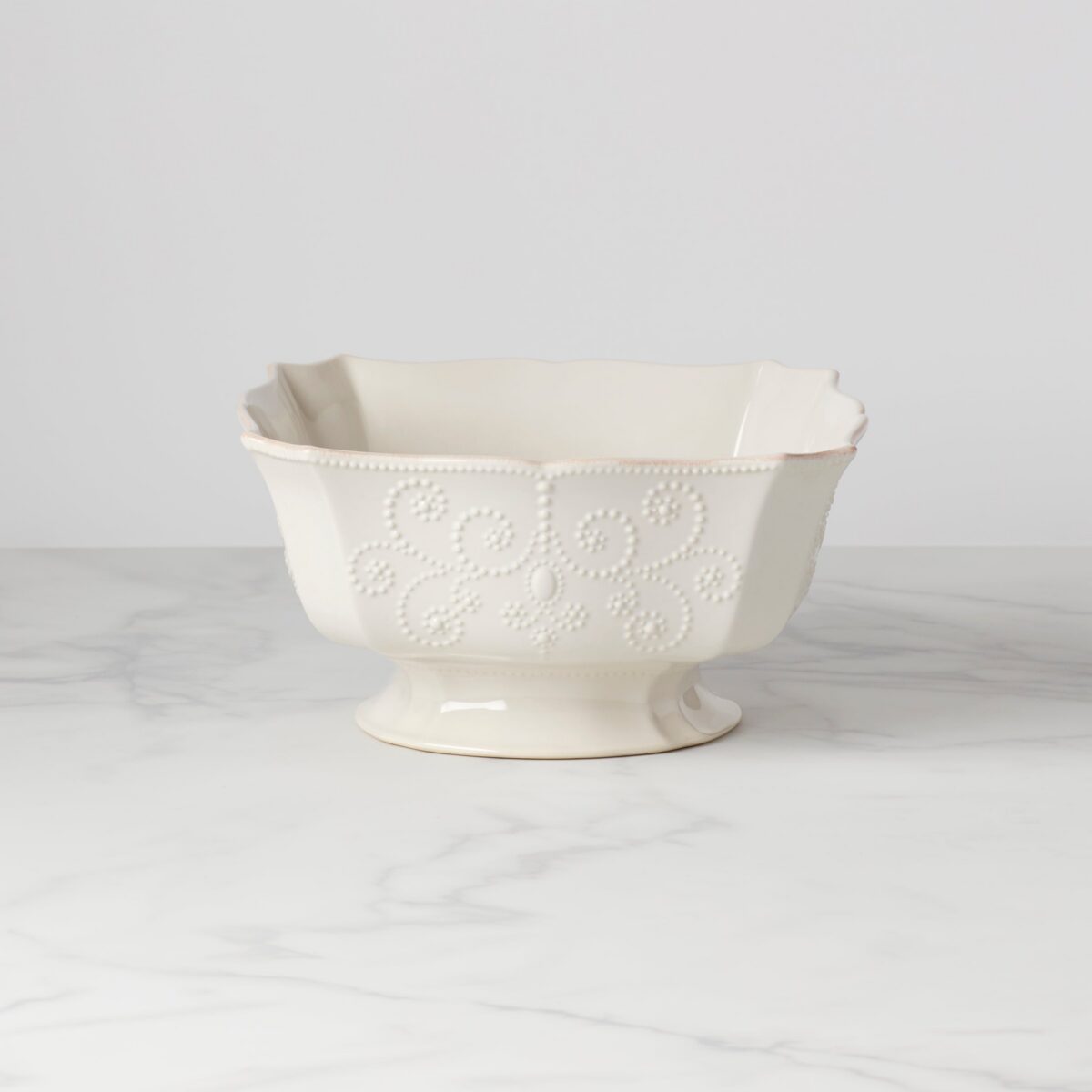 Beaded White Centerpiece Bowl